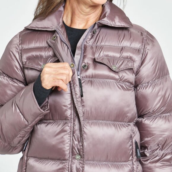 NWT Oiselle Kara Puffy Shacket Puffer Jacket Parka Coat Waterproof Purple Small - Picture 2 of 6